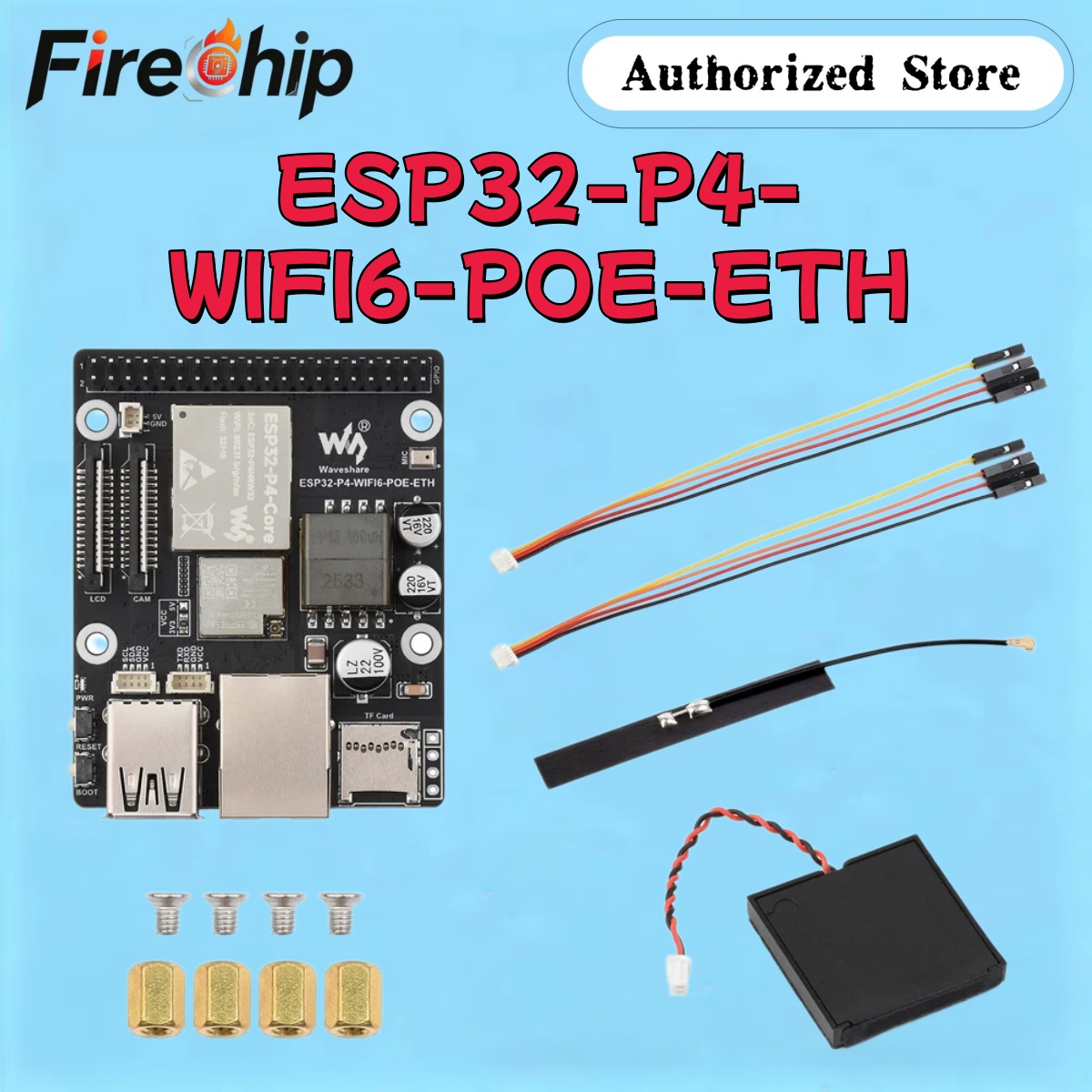 Esp32 P4 - FireChip Waveshare ESP32-P4-WIFI6-POE-ETH Yüksek Performanslı Geliştirme